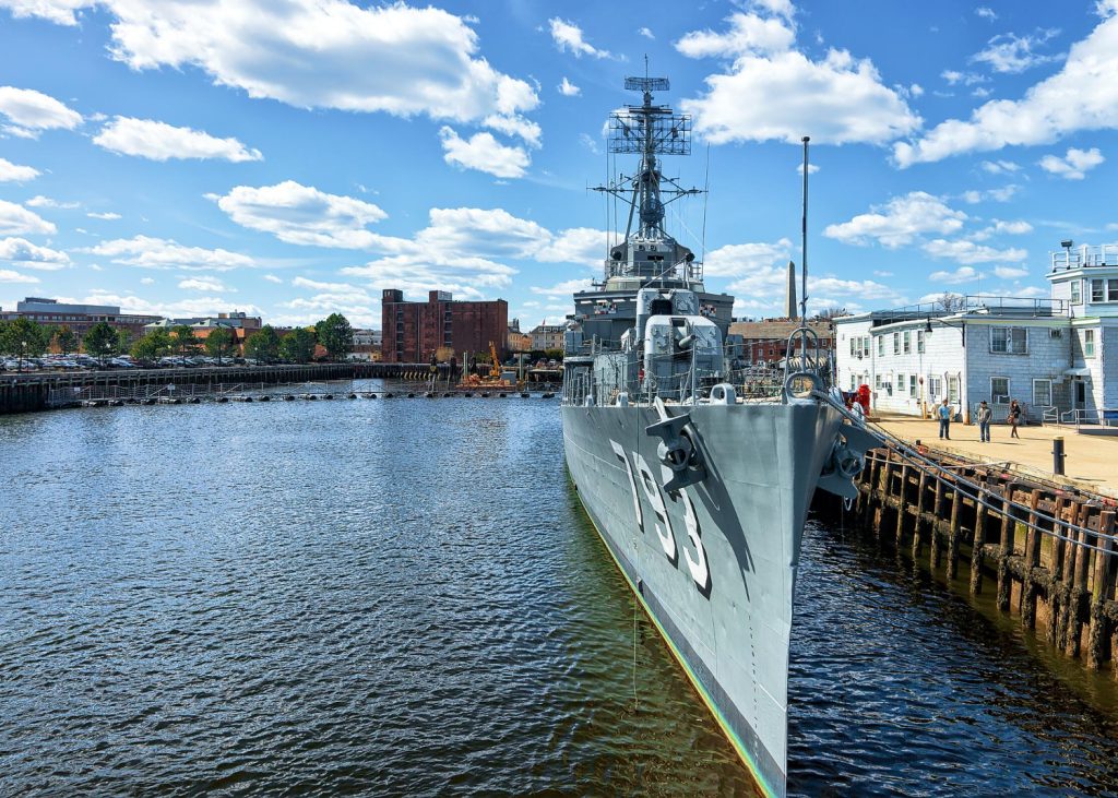 military-ship-moored-in-boston-navy-yard-in-boston-the-usa-it-is-the-fletcher-class-destroyer-which-belonged-to-us-navy-and-served-during-world-war-ii-and-korean-war