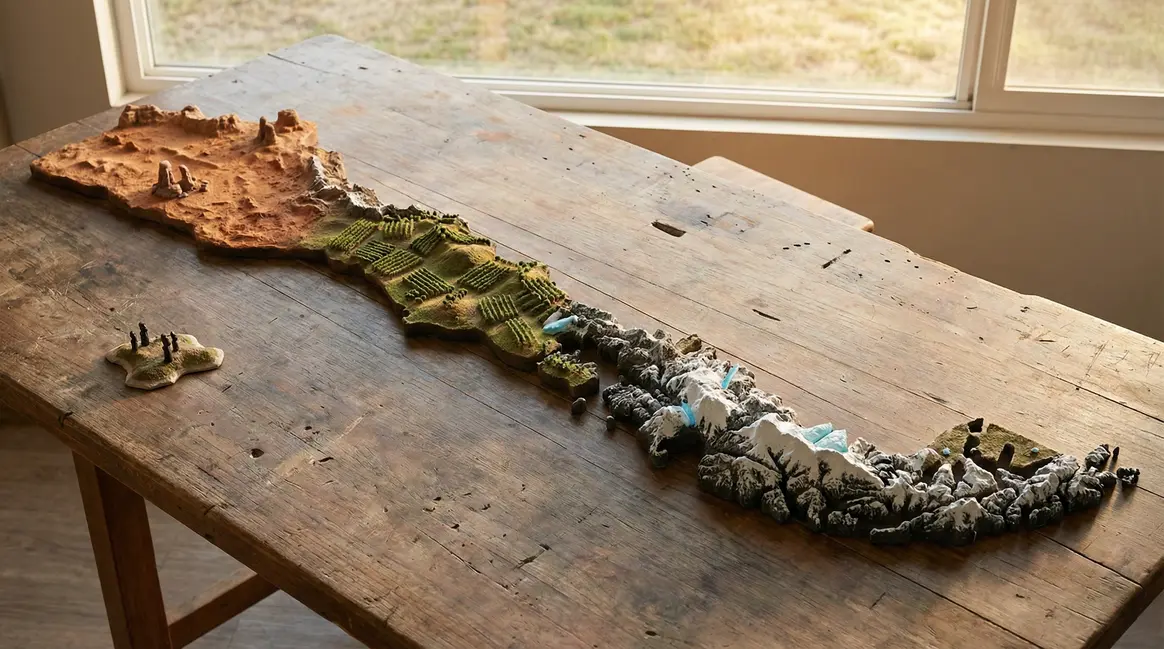 carte du chili iconique avec regions distinctes