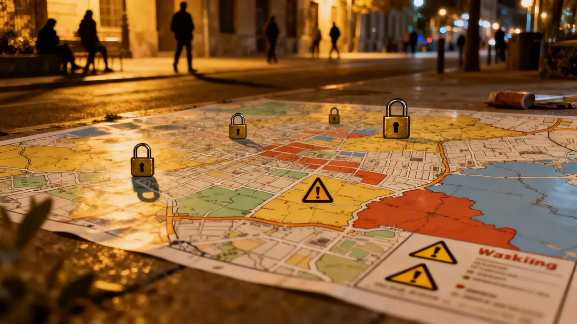 Plan urbaine Gênes quartiers sûrs et à risque sécurité