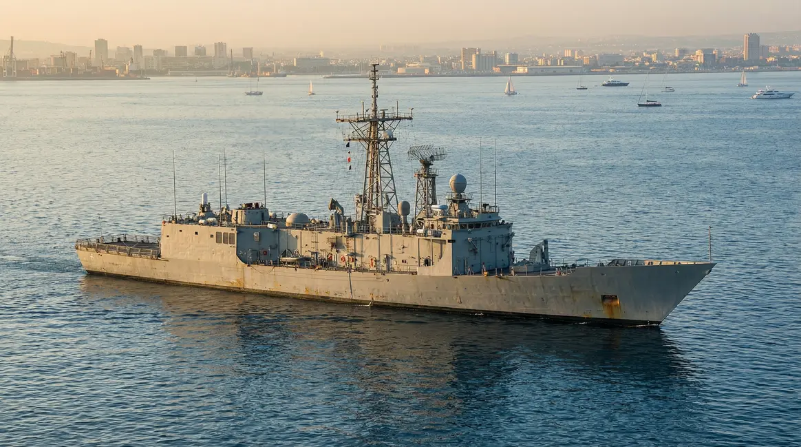 frégate militaire grise naviguant proche Ashland