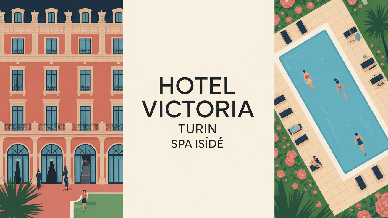 Hotel Victoria Turin spa Iside illustration façade et piscine