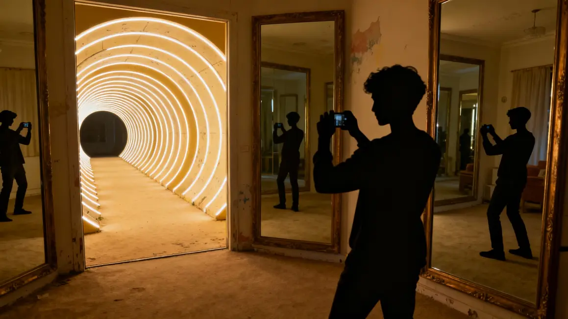 Installations interactives et selfies tunnel miroir Musée Illusion Lyon
