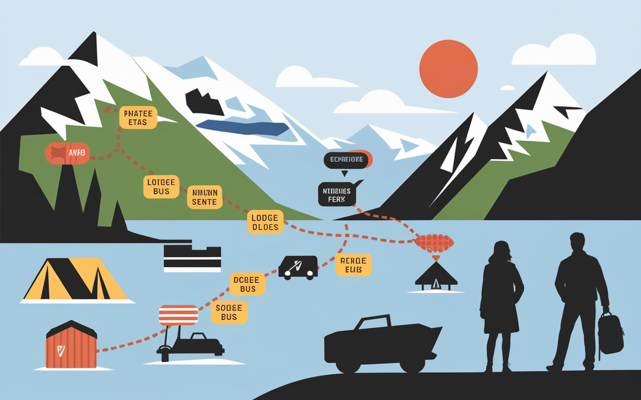 Carte itinéraire nature Sud Chili circuits hébergement