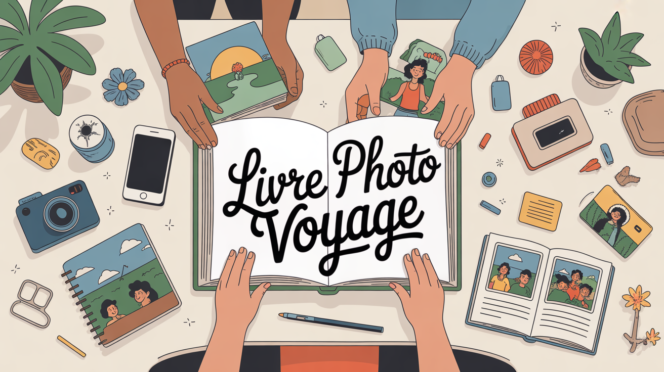 création d'un livre photo de voyage moderne en famille