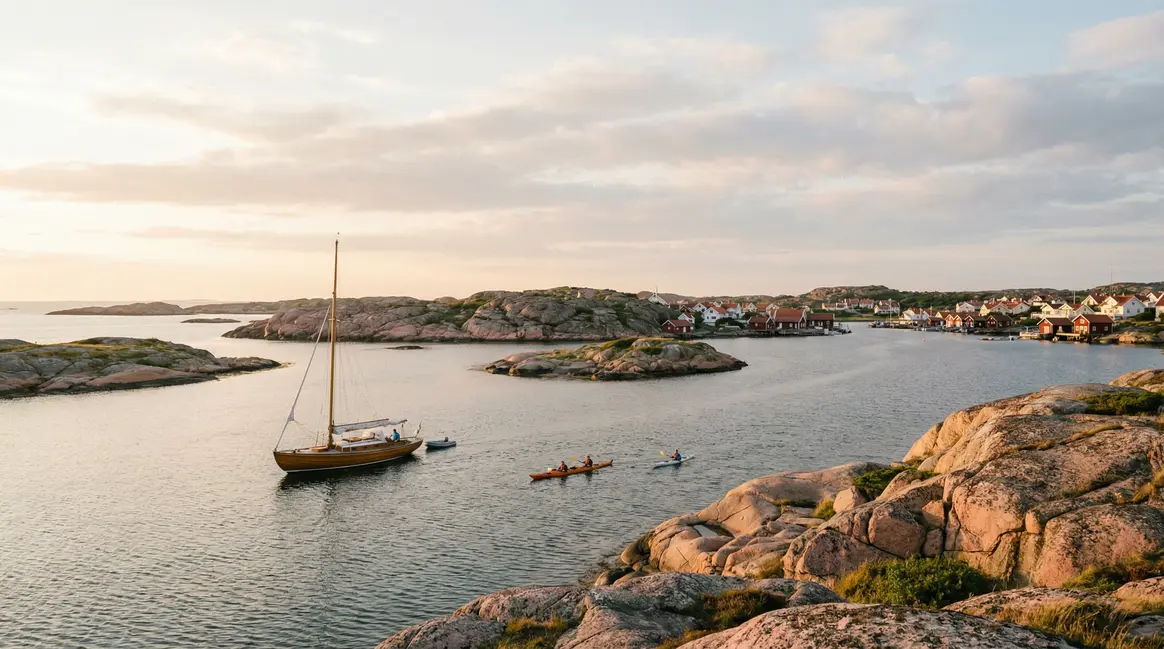 Panorama cote ouest suede granit rose ile voilier kayak village pecheur