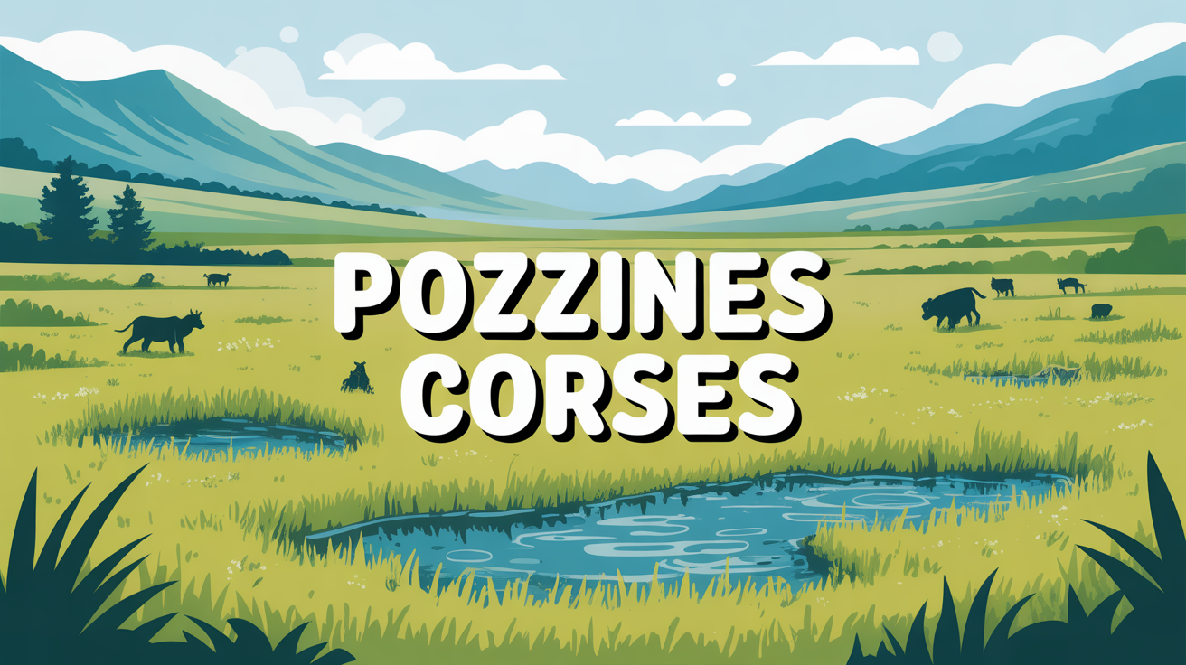 Prairie d altitude corse, bassins clairs, montagnes, animaux, ambiance estivale