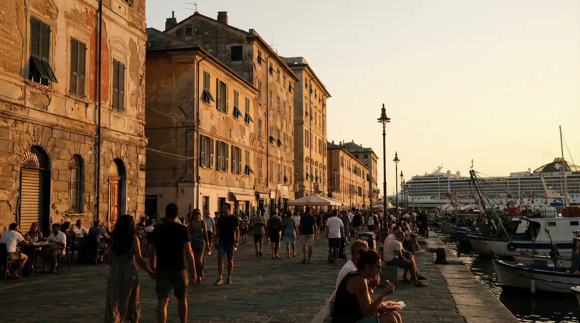 Port de Gênes bâtiments historiques promenade méditerranéenne sécurisée