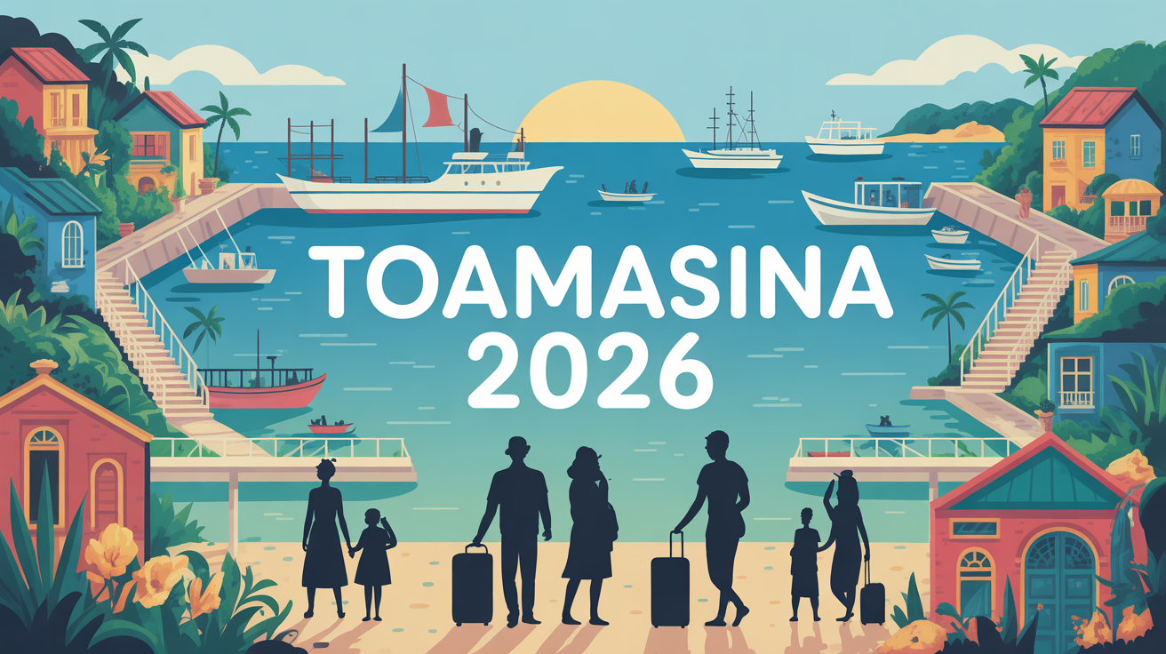 Vue stylisee port et plages Toamasina Madagascar