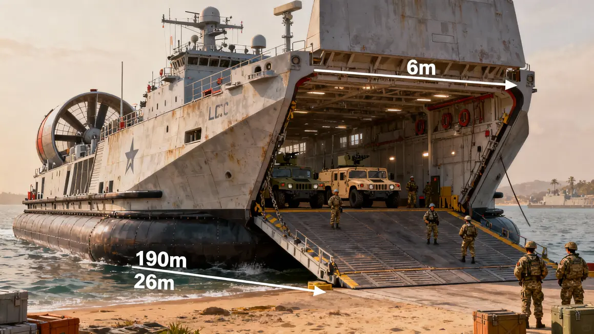 Schema technique USS Ashland dock landing ship vue laterale