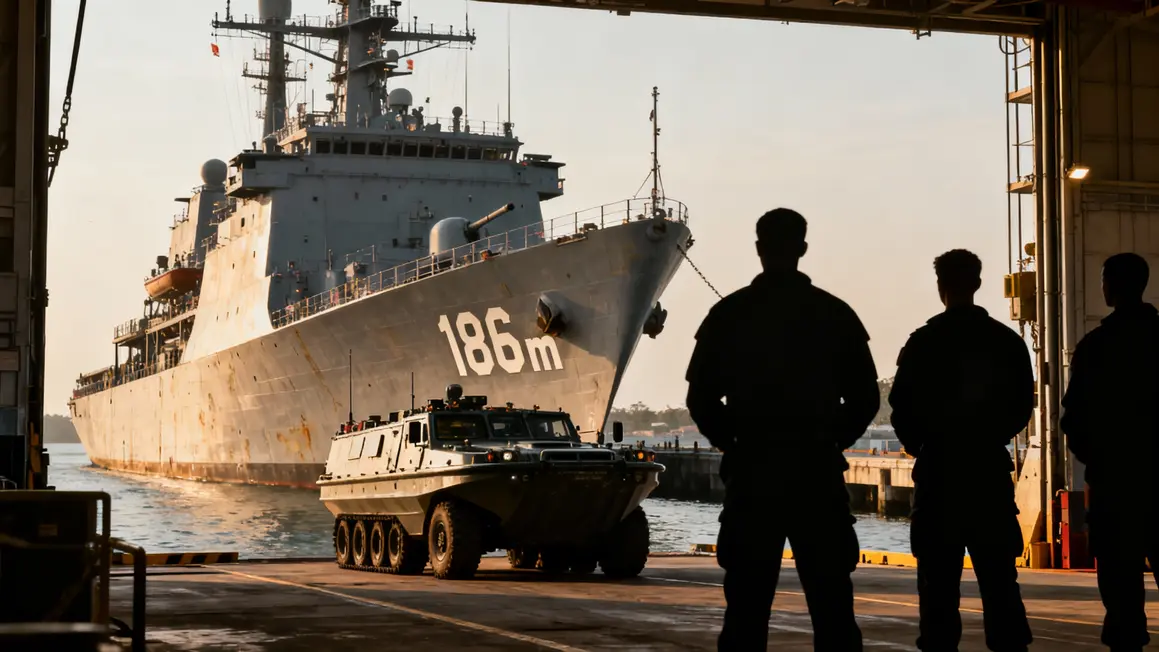 Vue USS Ashland navire militaire 186m