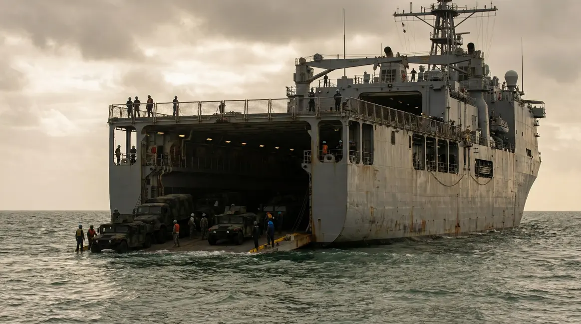 USS Ashland navire militaire operation vehicules en mer