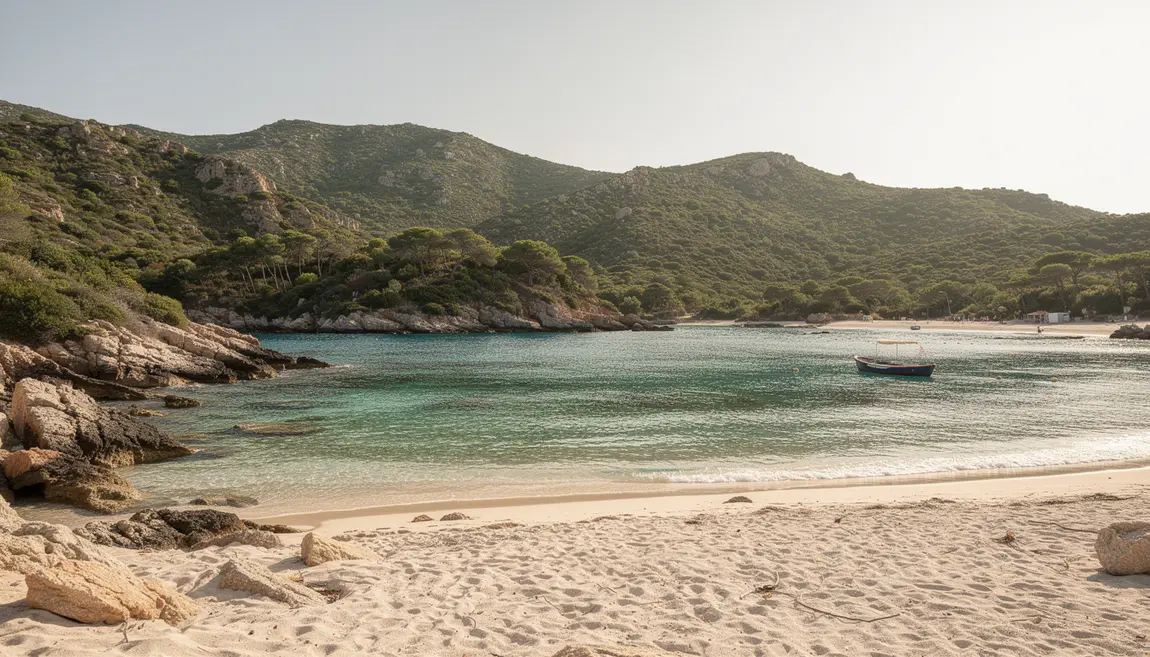 plage menasina corse crique mediterraneenne sable fin eau turquoise