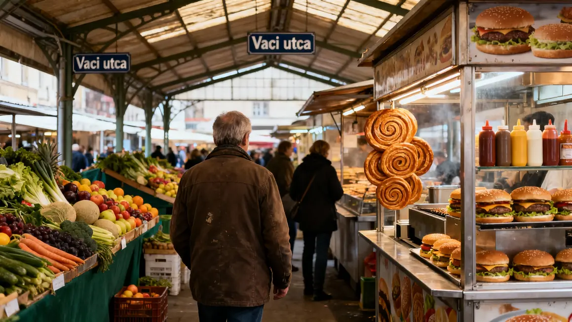 Marché Budapest produits locaux street food Vaci utca
