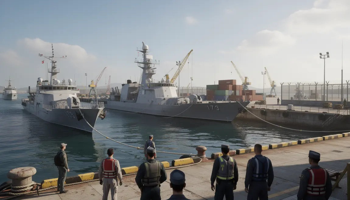 Vue panoramique port Yokosuka frégates alliées sécurisées