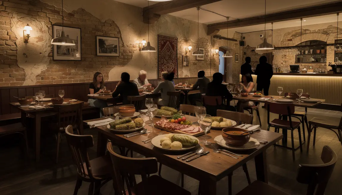 Salle restaurant Budapest plats traditionnels ambiance conviviale