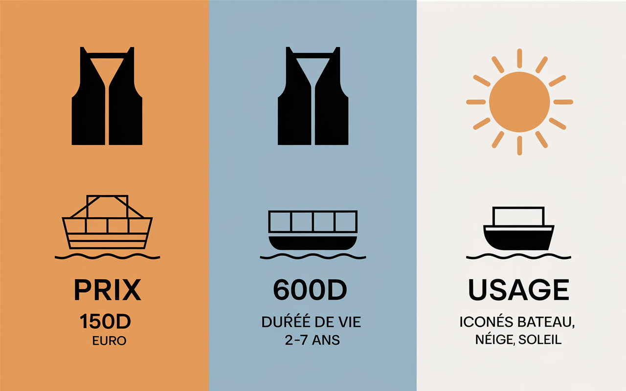 tableau comparaison bache bateau prix grammage