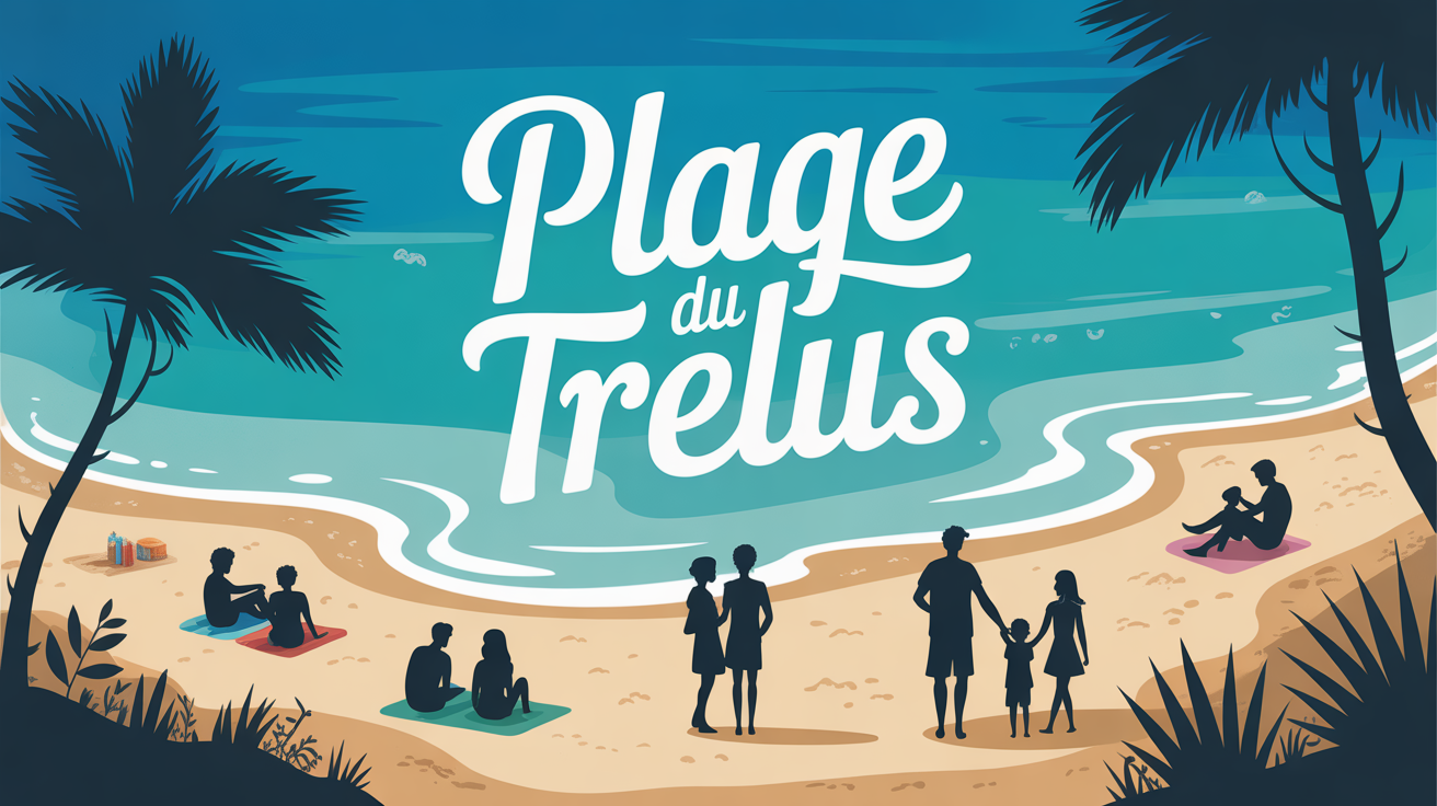 Illustration de la plage du Trelus sable blond pin mer