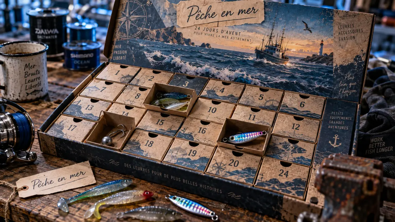 Calendrier de l avent peche en mer à 24 cases pour leurres